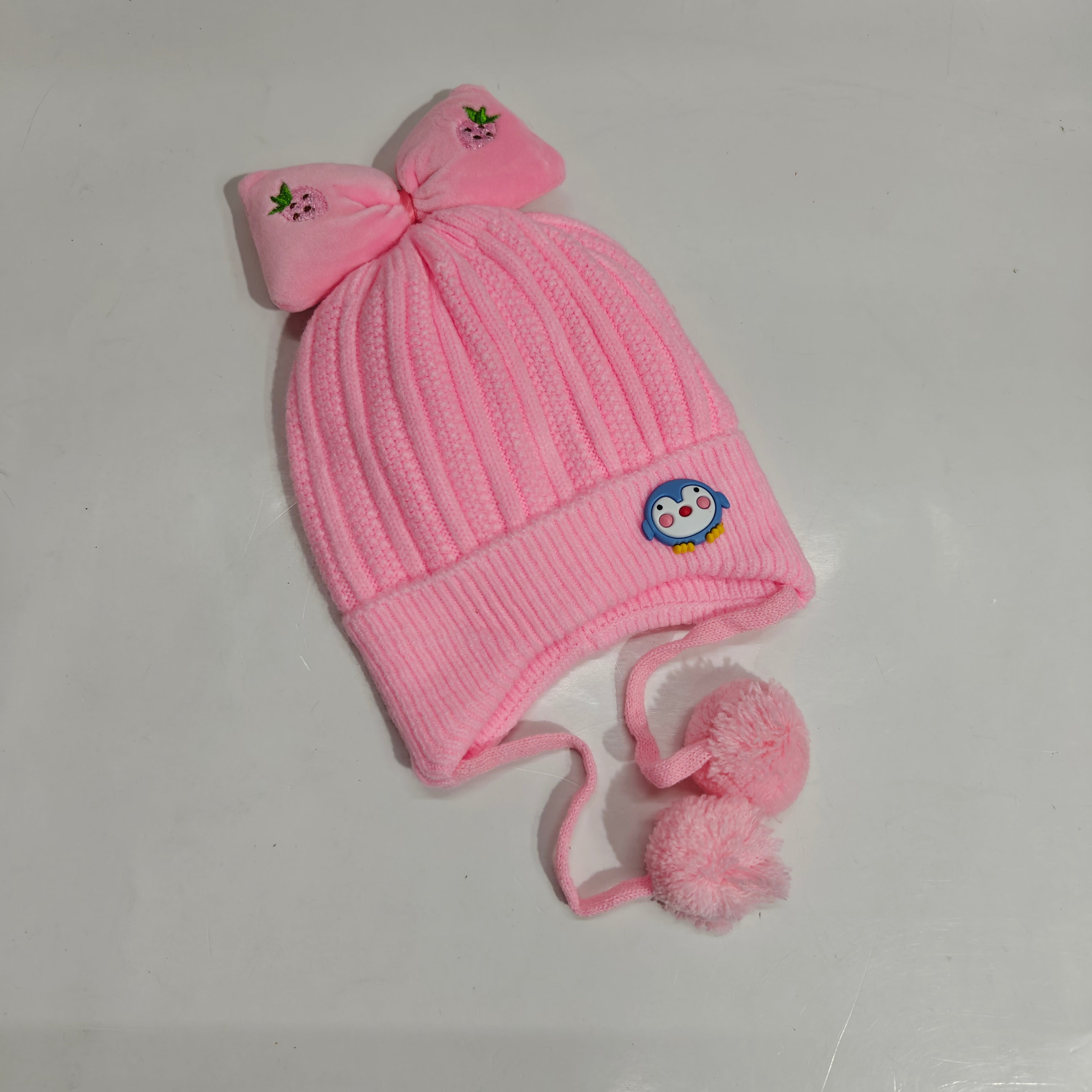 BOW APPLIQUE WINTER CAP