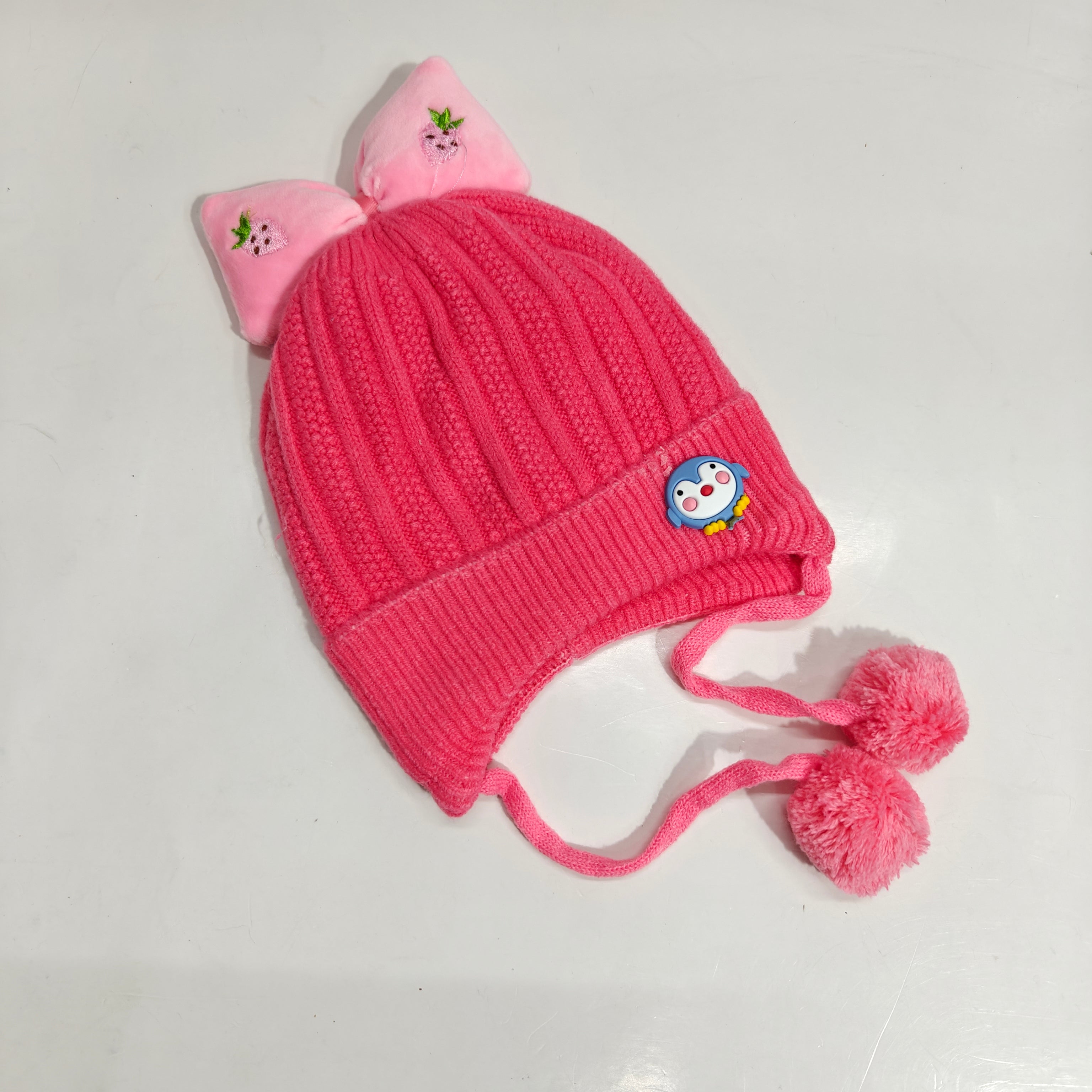 BOW APPLIQUE WINTER CAP