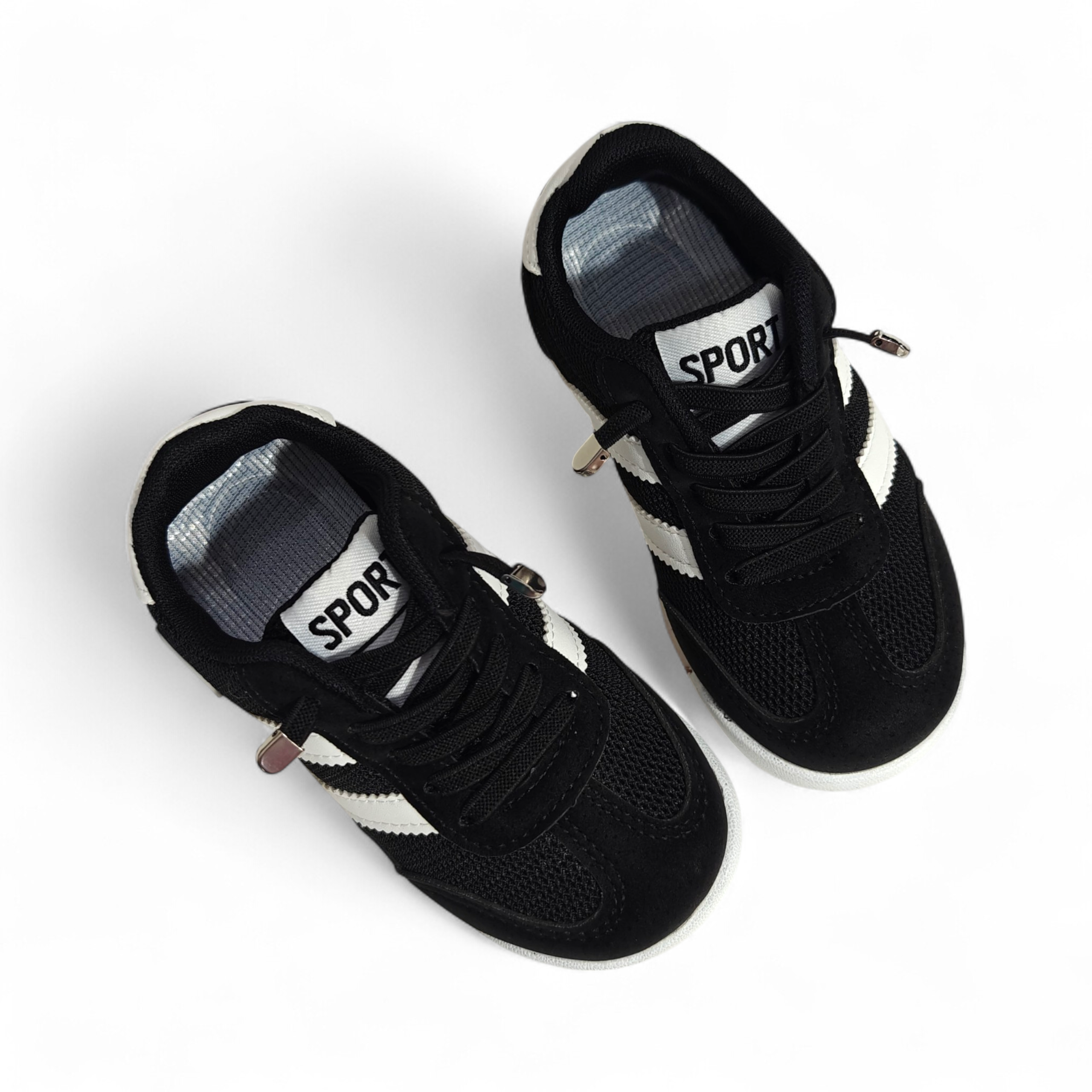 MESH DETAILED LACE DESIGN SNEAKER - BLACK