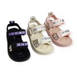 BALLOON PATCH SANDALS - BLACK
