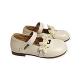 FLOWER & PEARL APPLQUE MARY JANE - CREAM