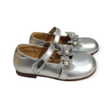 FLOWER & PEARL APPLQUE MARY JANE - SILVER