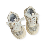GLITTERY LOVE PATCH SNEAKERS - BEIGE