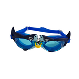 ROUND SHAPE SHARK DESIGN SWIMMING GOGGLES - BLUE
