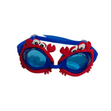 ROUND SHAPE CRAB DESIGN SWIMMING GOGGLES - BLUE & RED