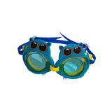 ROUND SHAPE BEAR DESIGN SWIMMING GOGGLES - BLUE