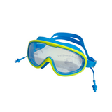 BIG FRAME SWIMMING GOGGLES WITH ATTACHED EARPLUG - BLUE