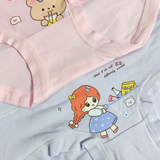 ASSORTED PACK OF 2 BEAR & DOLL PRINTED HIGH WAIST PANTIES - MULTICOLOR