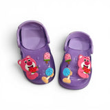 BEAR APPLIQUE CLOGS - PURPLE