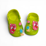 BEAR APPLIQUE CLOGS - NEON GREEN