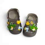 CROCODILE & DUCK APPLIQUE CLOGS - GREY