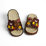 BEAR APPLIQUE SLIDER - BROWN
