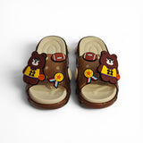 BEAR APPLIQUE SLIDER - BROWN