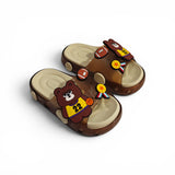 BEAR APPLIQUE SLIDER - BROWN