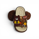 BEAR APPLIQUE SLIDER - BROWN