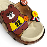 BEAR APPLIQUE SLIDER - BROWN