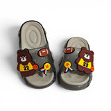 BEAR APPLIQUE SLIDER - GREY