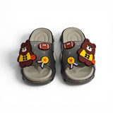 BEAR APPLIQUE SLIDER - GREY