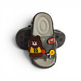 BEAR APPLIQUE SLIDER - GREY