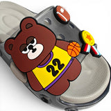BEAR APPLIQUE SLIDER - GREY