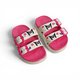 KUROMI PRINT BUCKLE APPLIQUE SLIDER - PINK