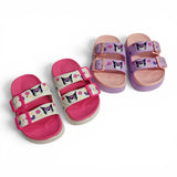 KUROMI PRINT BUCKLE APPLIQUE SLIDER - PINK