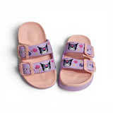 KUROMI PRINT BUCKLE APPLIQUE SLIDER - LIGHT PINK