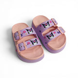 KUROMI PRINT BUCKLE APPLIQUE SLIDER - LIGHT PINK