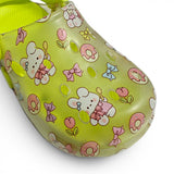 BUNNY PRINTED CLOGS - NEON GREEN