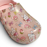 BUNNY PRINTED CLOGS - LIGHT PINK