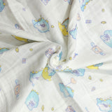 LITTLE DINO PRINT 6 LAYERS 100% MUSLIN TOWEL LARGE - WHITE