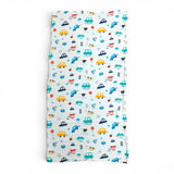 VEHICLE PRINT 6 LAYERS 100% MUSLIN TOWEL LARGE - WHITE