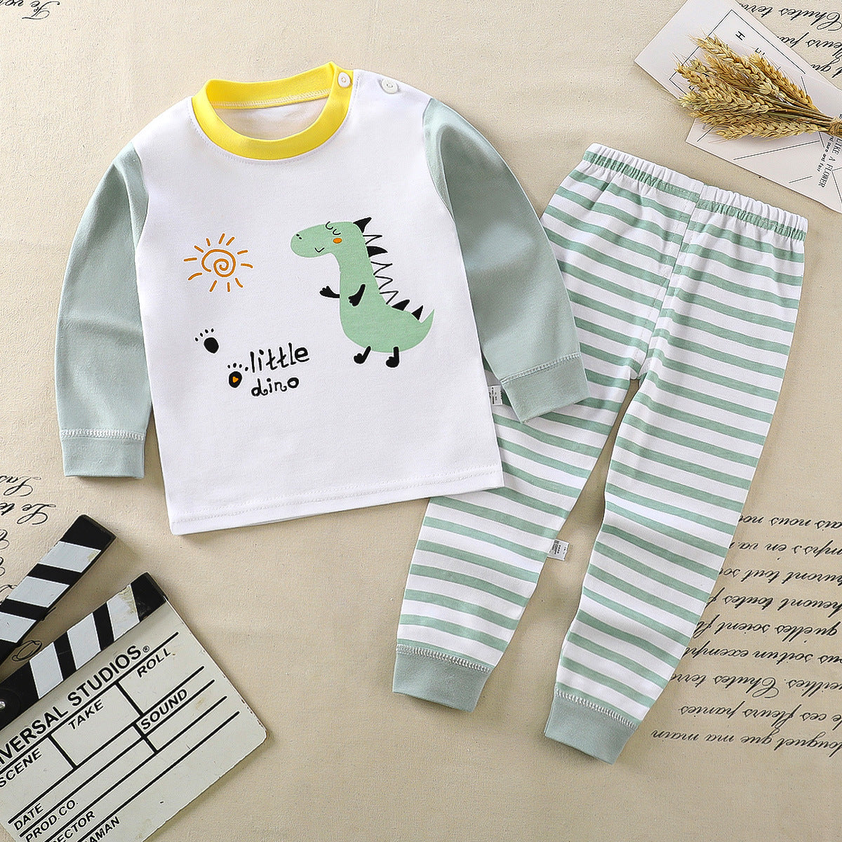 LITTLE DINO CO-ORD SET - GREEN