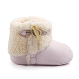 BUTTON APPLIQUE HIGH TOP BOOTIES - LIGHT PINK