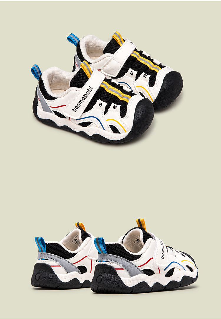 CRISS-CROSS DESIGN PREWALKER SHOES - BLACK