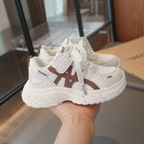 AERO STRIDE SNEAKERS - WHITE & BROWN