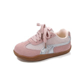 COLOR BLOCK VELCRO SNEAKERS - PINK & SILVER