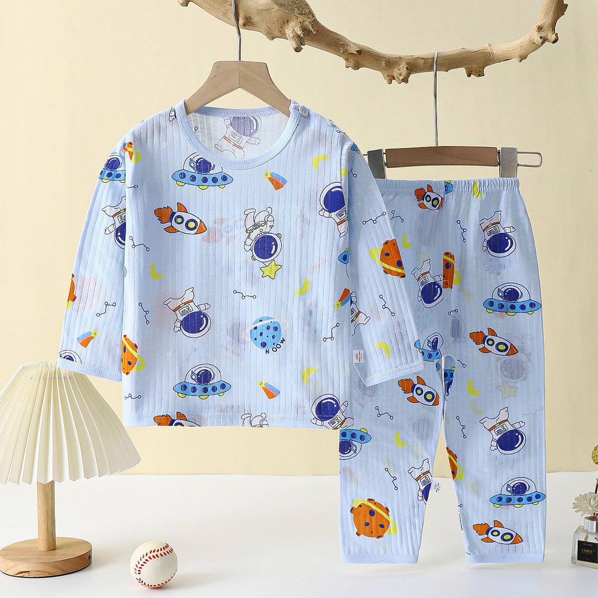 ASTRO THEME  PRINT CO-ORD SET - LIGHT BLUE