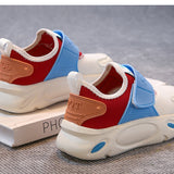 DUAL COLOR VELCRO SHOES - WHITE & RED