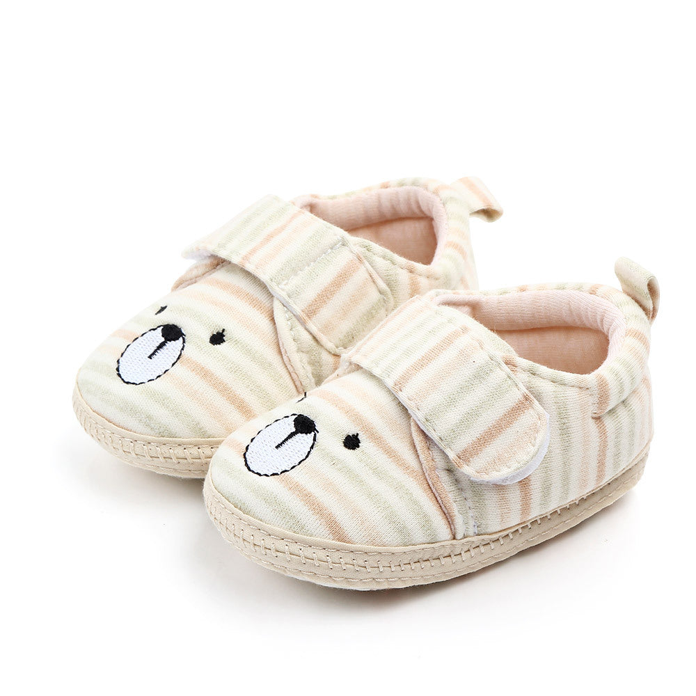 STRIPES DETAILED CARTOON FACE BOOTIES - BEIGE