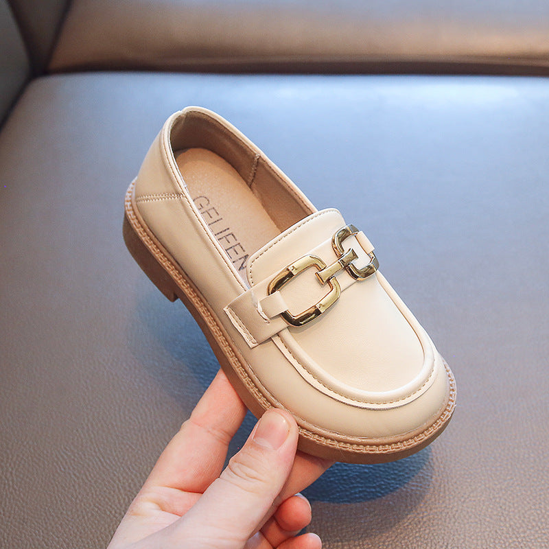 BUCKLE APPLIQE LOAFERS - WHITE