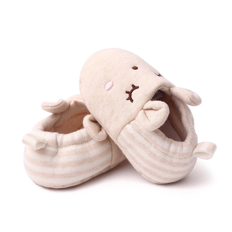 BUNNY FACE SLIP-ON BOOTIES - BEIGE