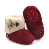 BUTTON APPLIQUE HIGH TOP BOOTIES - MAROON