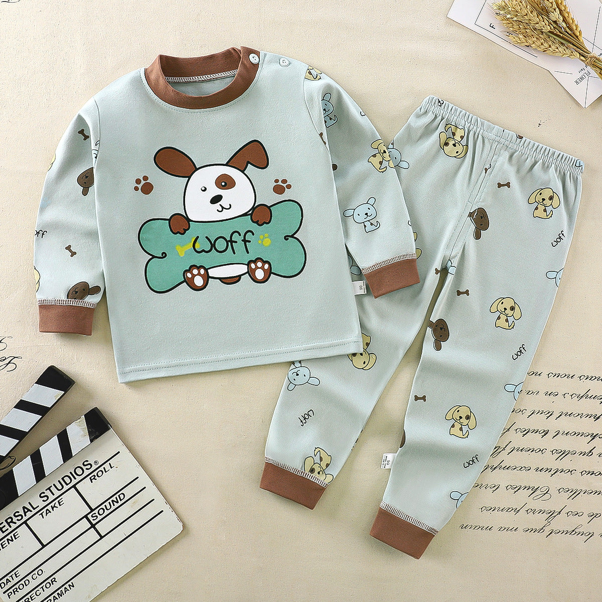 DOG  PRINT CO-ORD SET - SEA GREEN