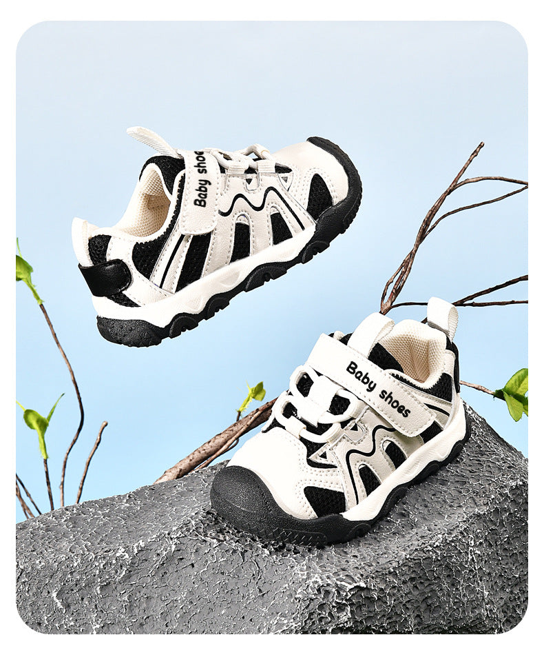 DUAL COLOR PREWALKER SHOES - BLACK