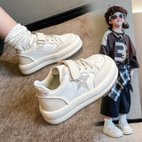 GLITTERED STAR SNEAKERS - WHITE & BEIGE