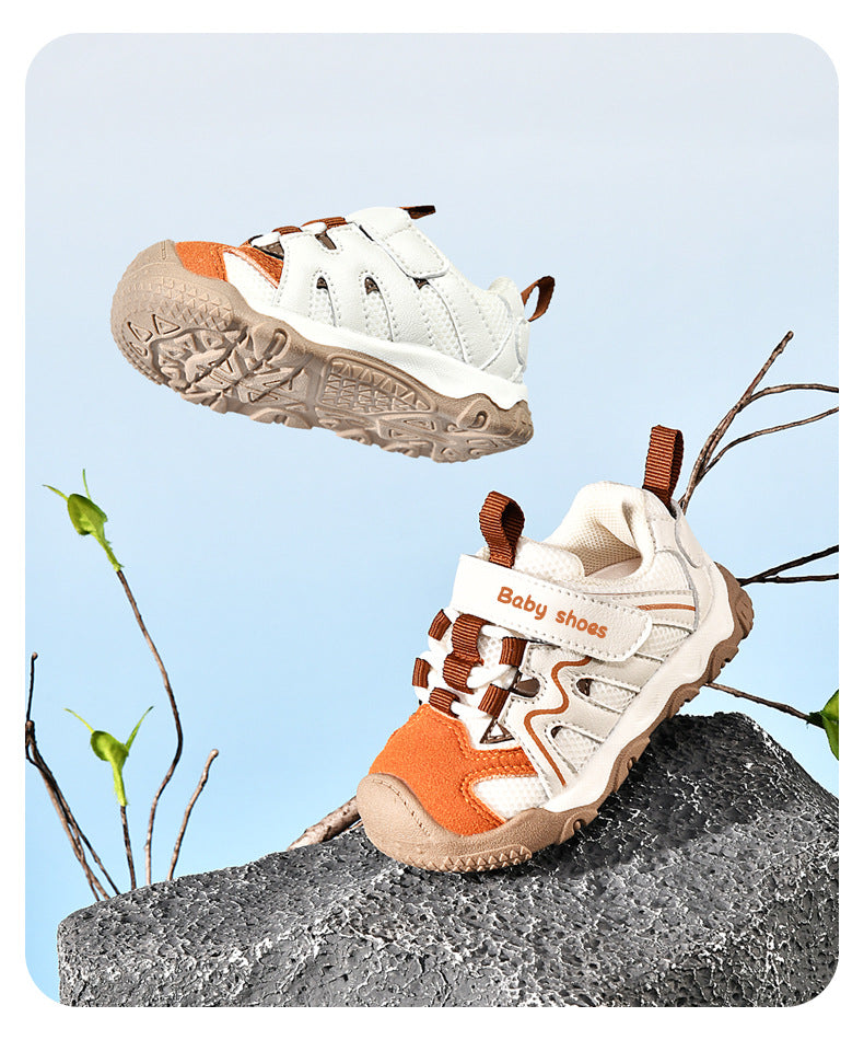 DUAL COLOR PREWALKER SHOES - BROWN