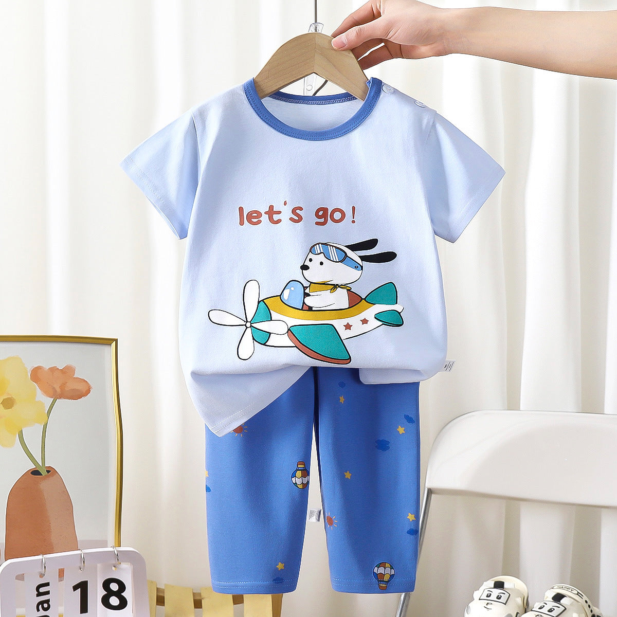 AEROPLANE PRINT CO-ORD SET - BLUE
