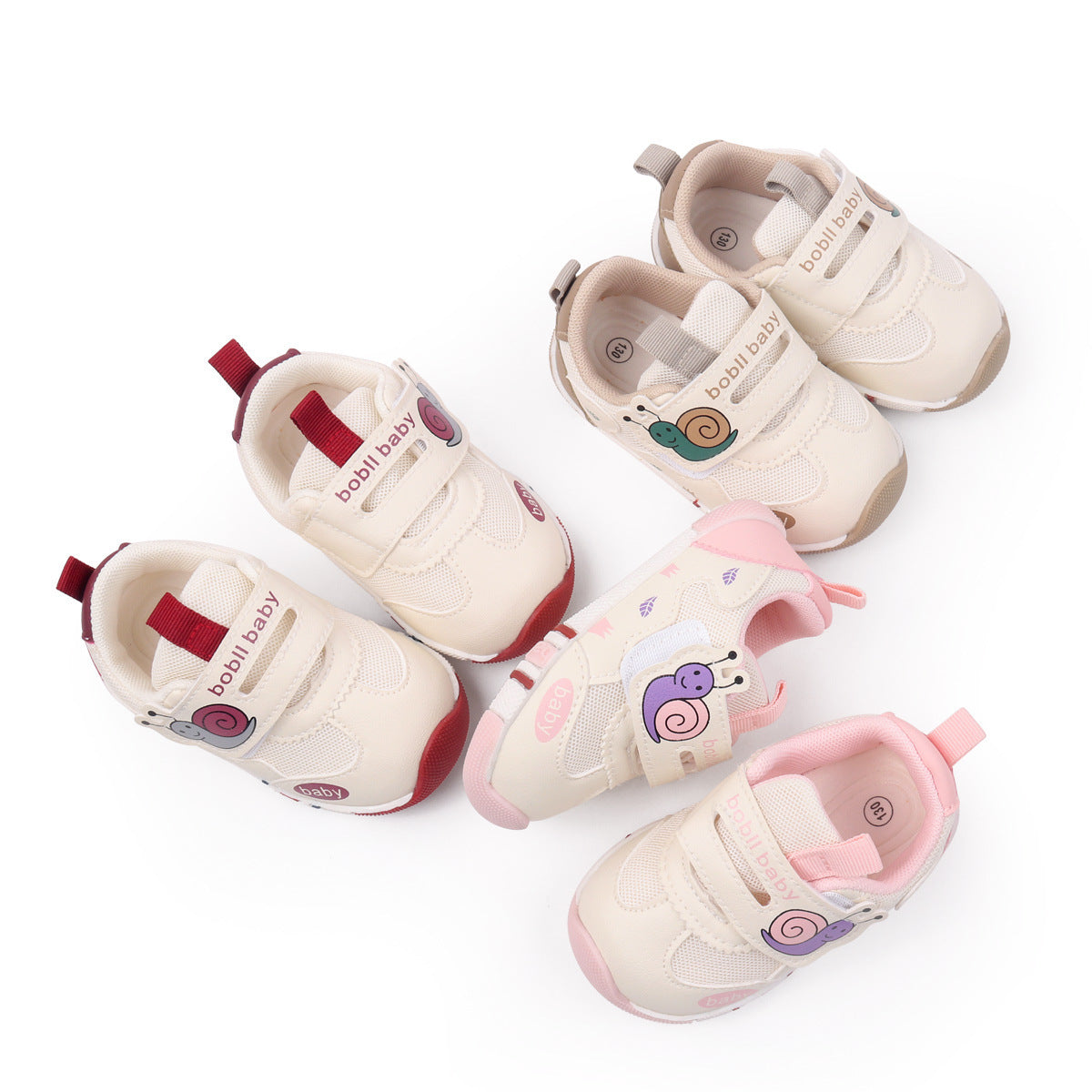 SNAIL PRINT PRE-WALKER SHOES - PINK