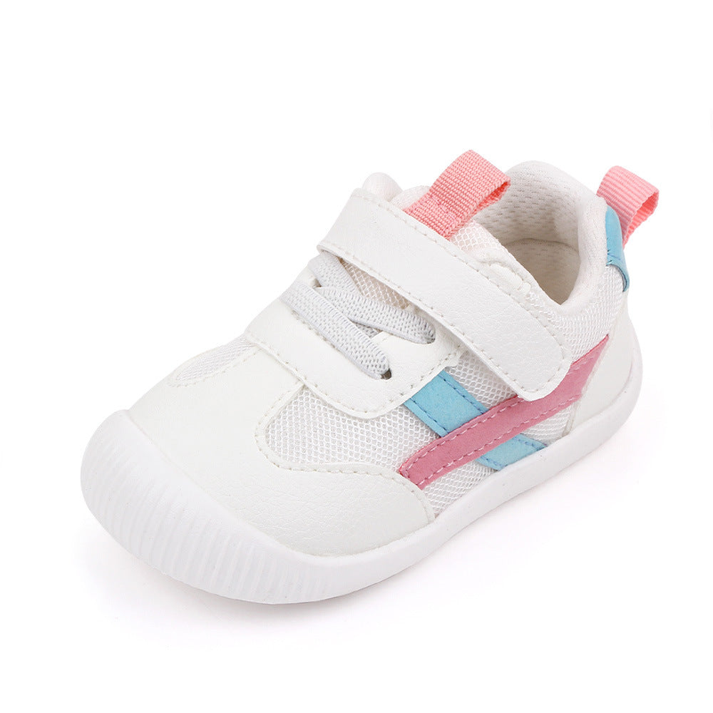 STRIPED PRE-WALKER SHOES - PINK & BLUE